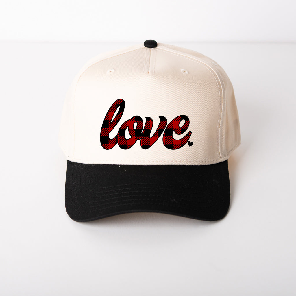 Buffalo Plaid Love | Canvas Trucker Hat