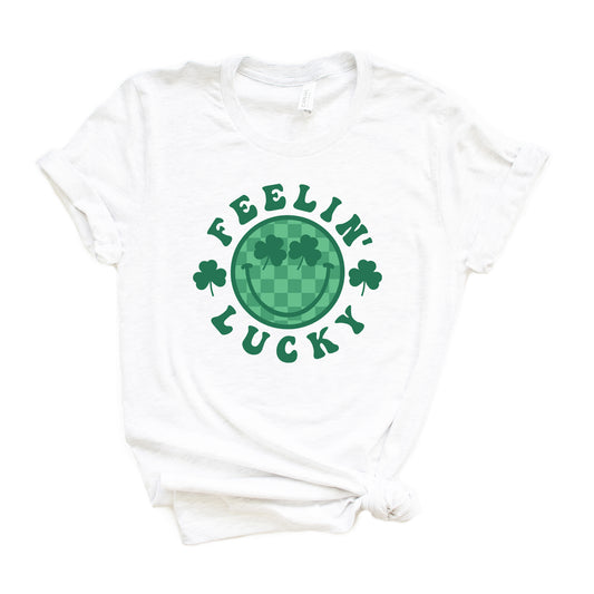 Feelin Lucky Checkered Smiley | Short Sleeve Graphic Tee