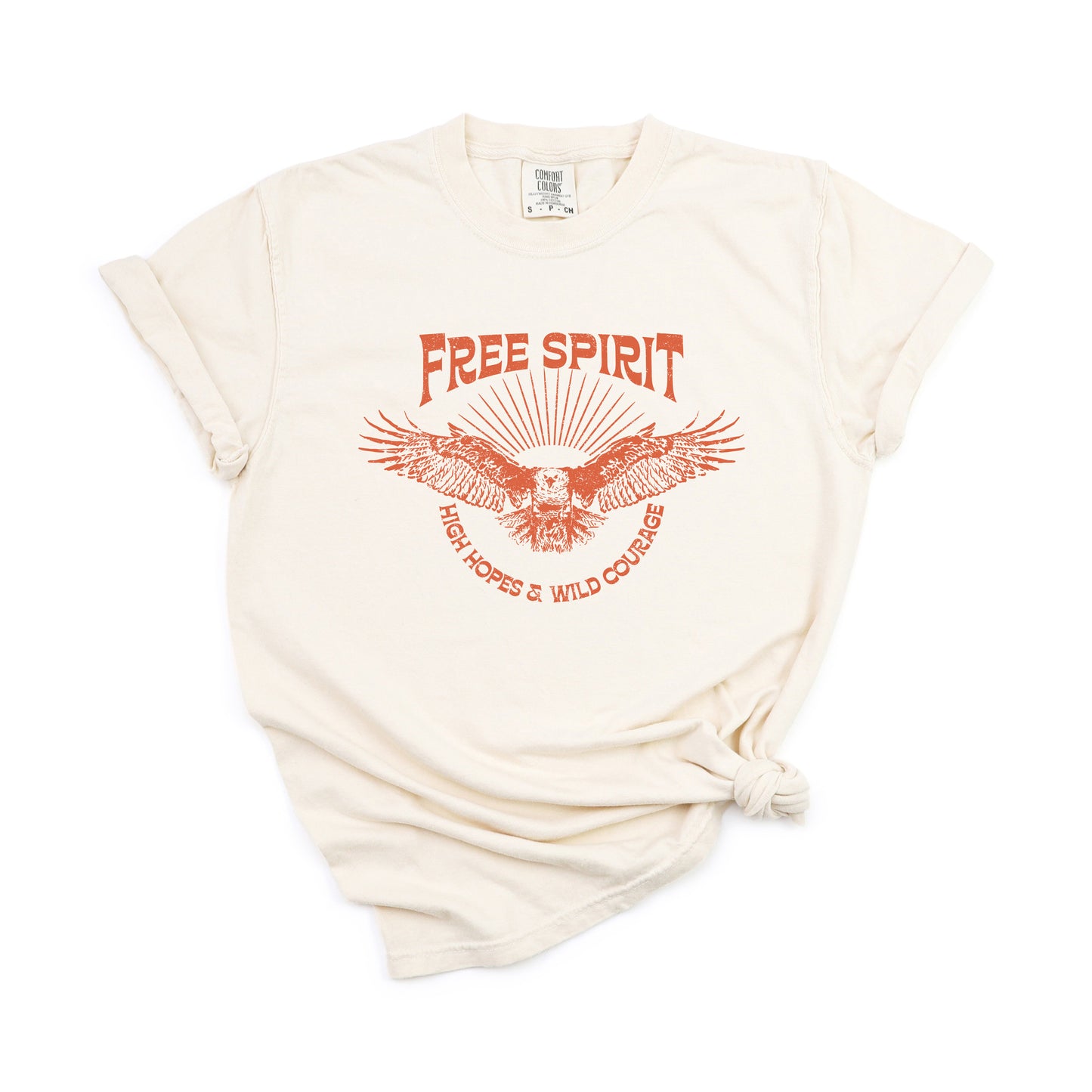 Free Spirit Distressed Eagle | Garment Dyed Short Sleeve Tee