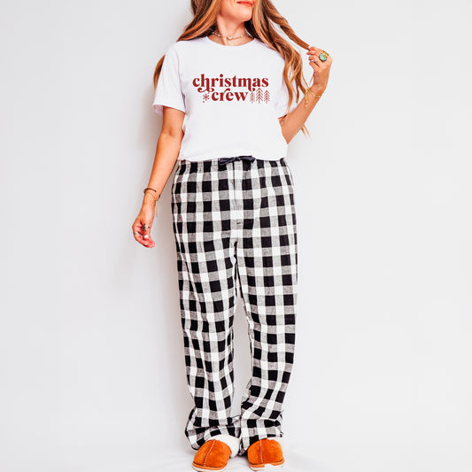 Christmas Crew Snowflake | Plaid Pajama Set