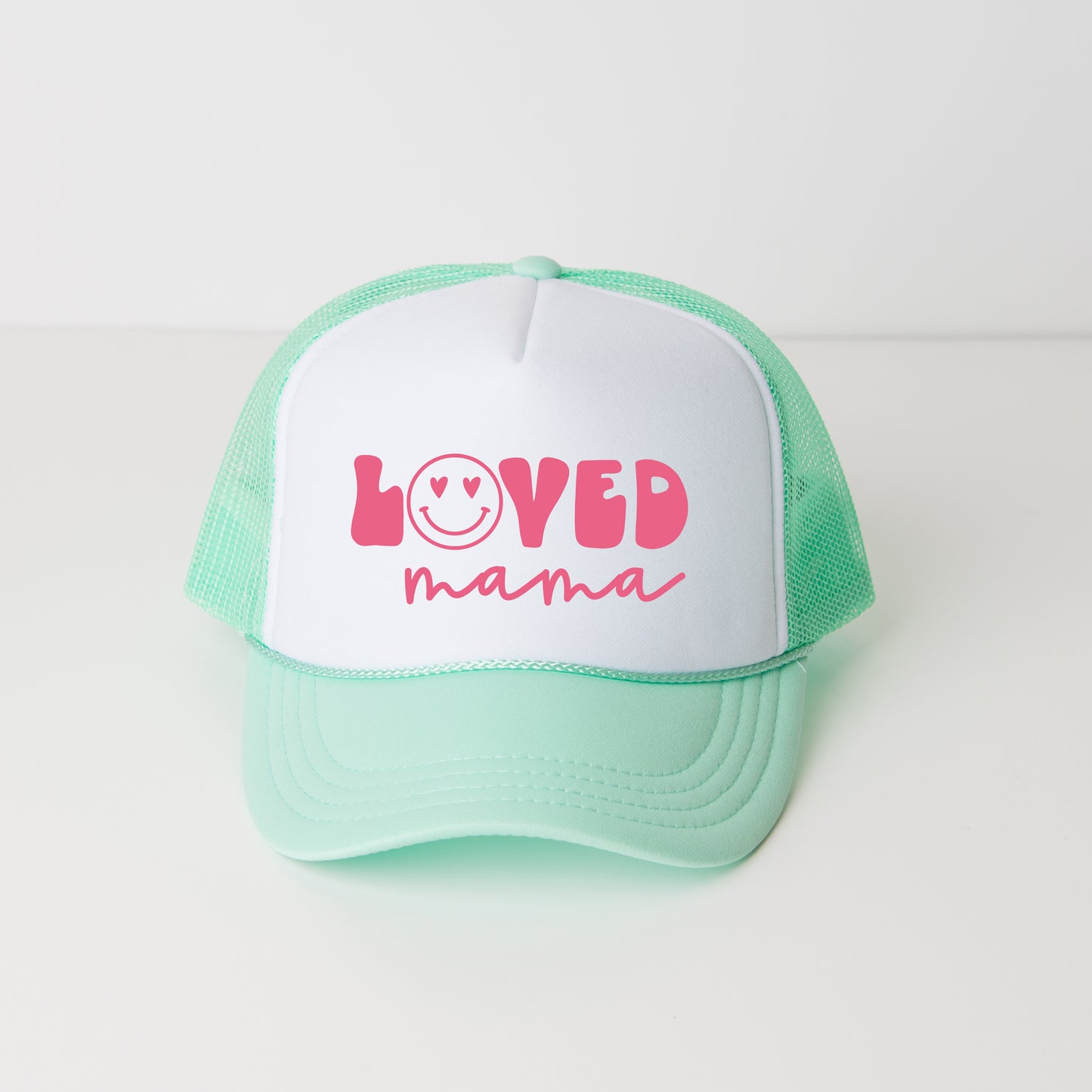 Loved Mama Smiley Face | Foam Trucker Hat