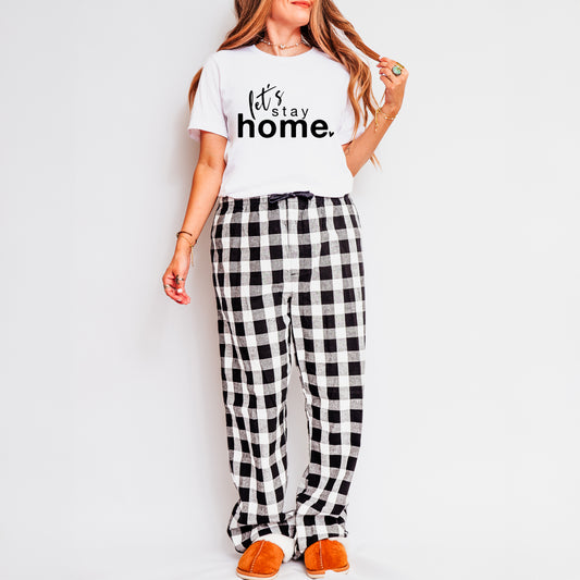 Let's Stay Home | Plaid Pajama Set