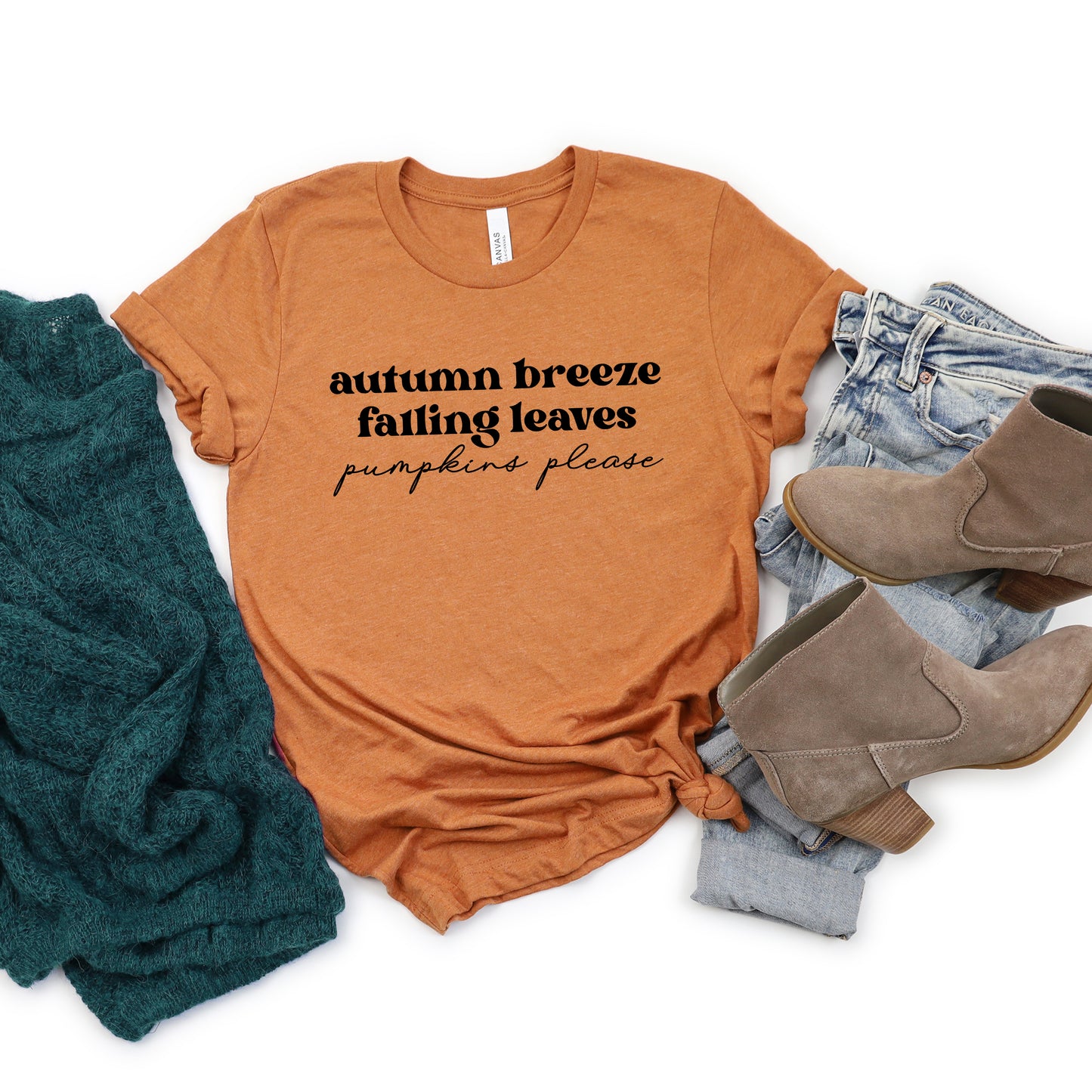 Autumn Breeze Falling Leaves | Short Sleeve Graphic Tee