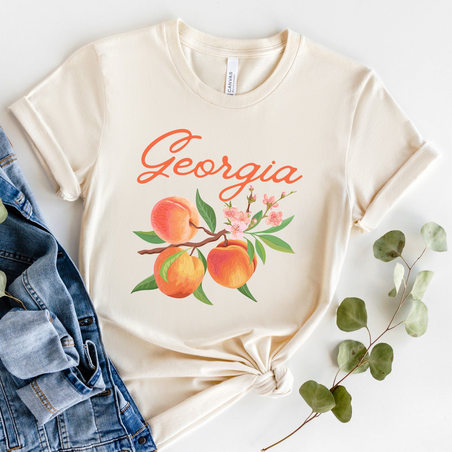 Georgia Peach Flower | Short Sleeve Graphic Tee