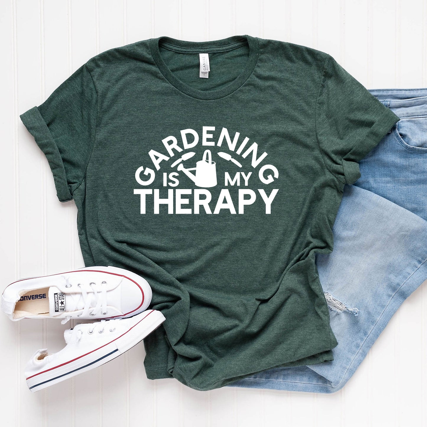 Gardening Is My Therapy Watering Can | Short Sleeve Graphic Tee