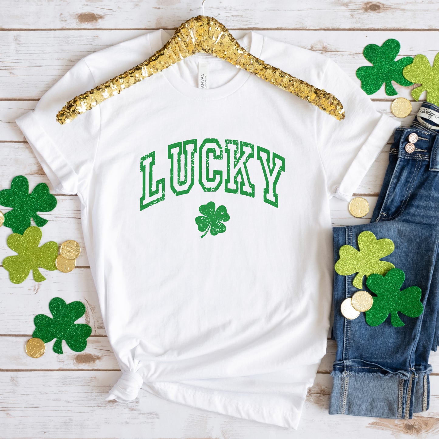 Lucky Clover Distressed | Short Sleeve Graphic Tee