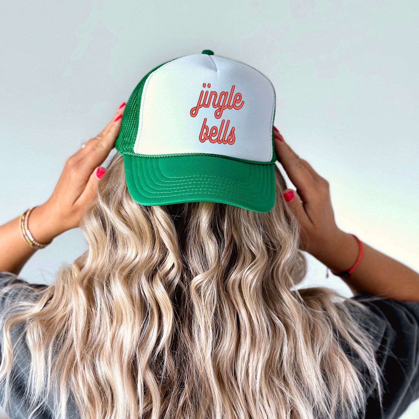 Embroidered Jingle Bells Bold Cursive | Foam Trucker Hat