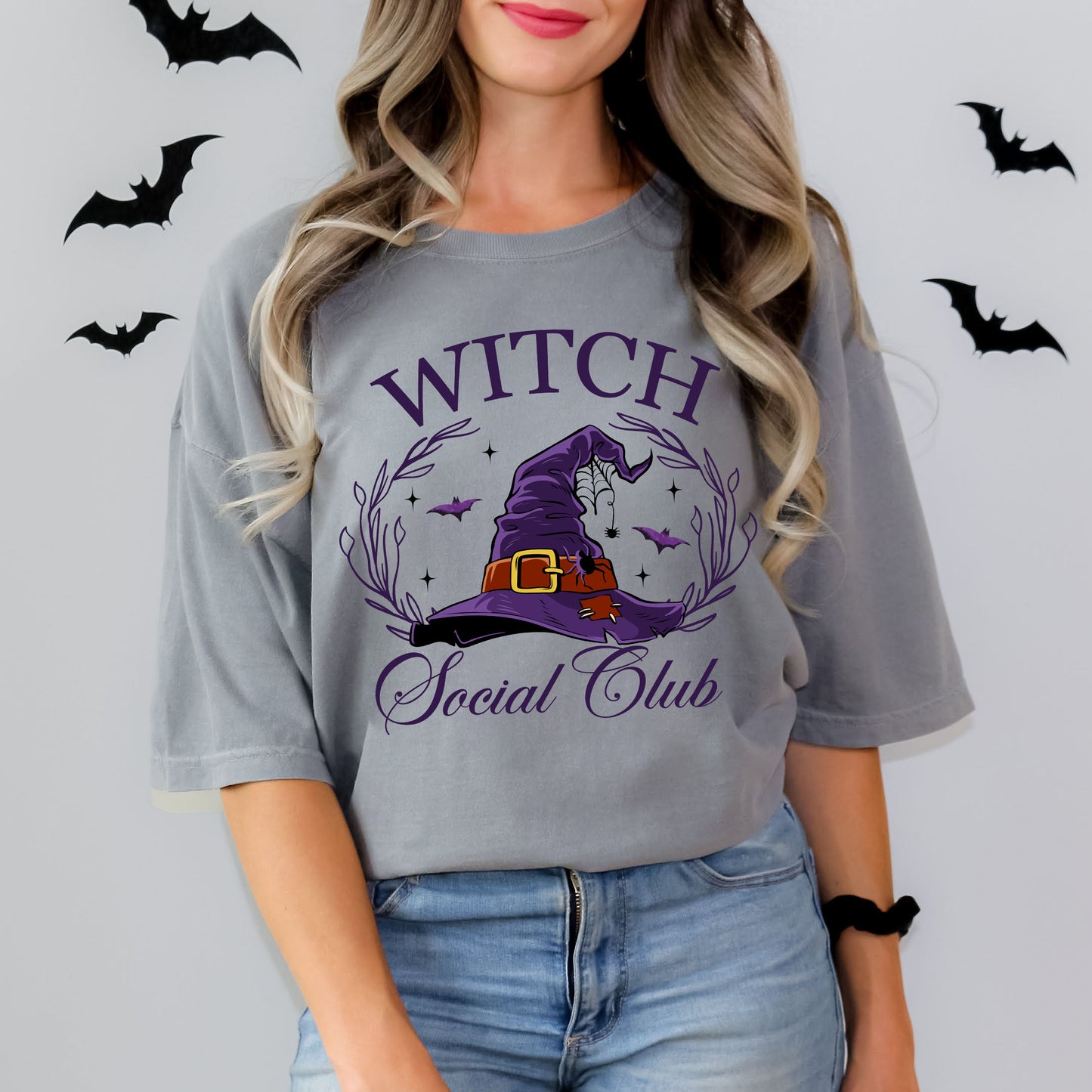 Witch Social Club Purple Hat | Garment Dyed Short Sleeve Tee
