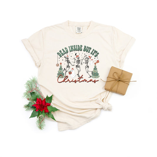 Dead Inside Christmas Skeleton  | Garment Dyed Tee