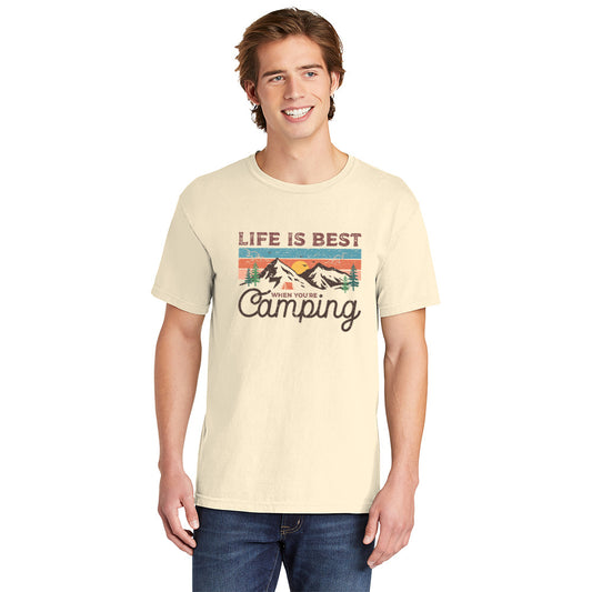 Life Is Best When You're Camping | Men's Garment Dyed Tee