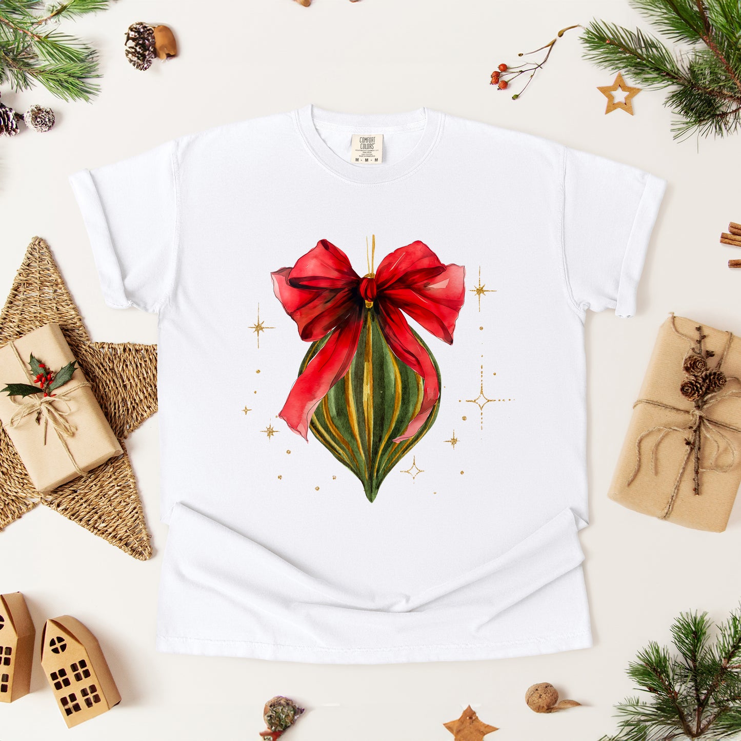 Coquette Christmas Ornament | Garment Dyed Tee