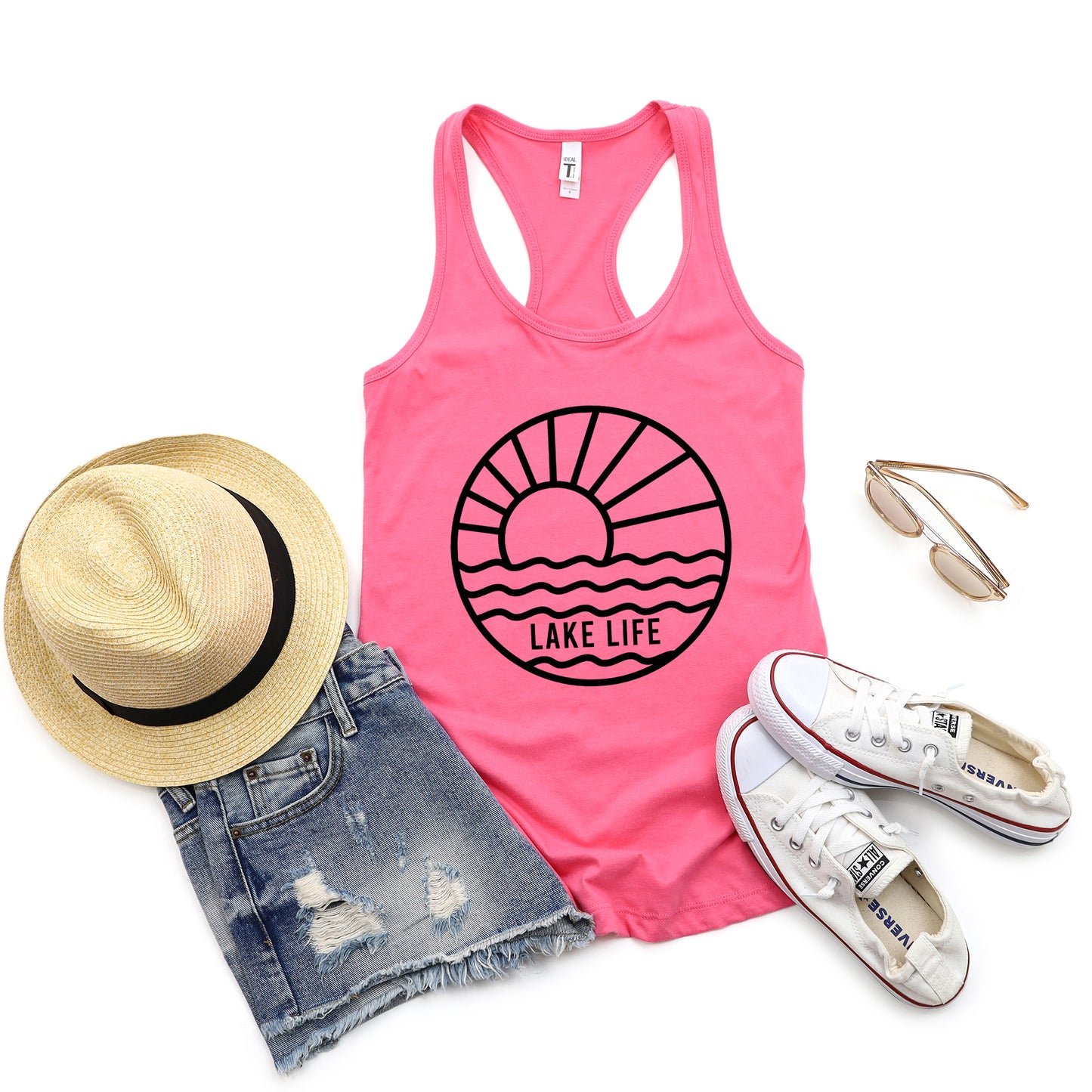 Lake Life Circle | Racerback Tank