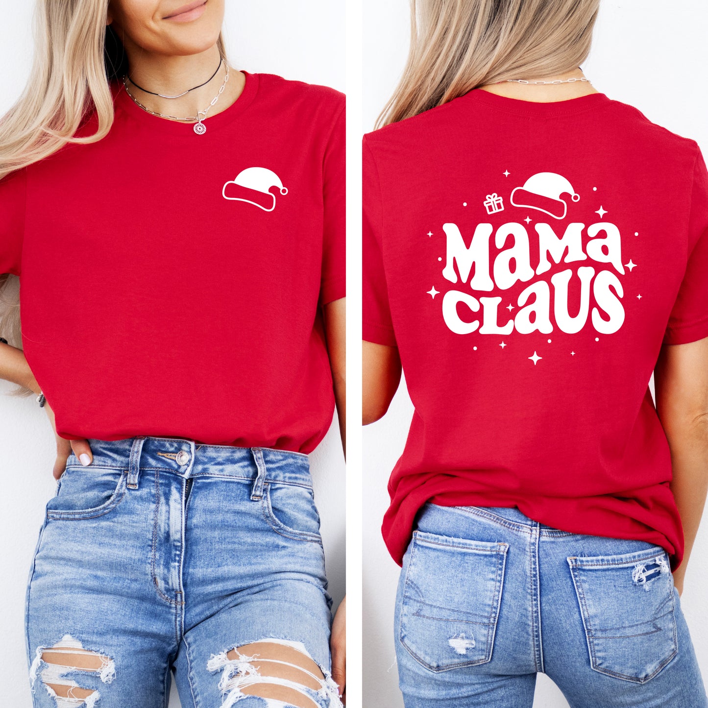 Mama Claus | Front & Back Short Sleeve Graphic Tee