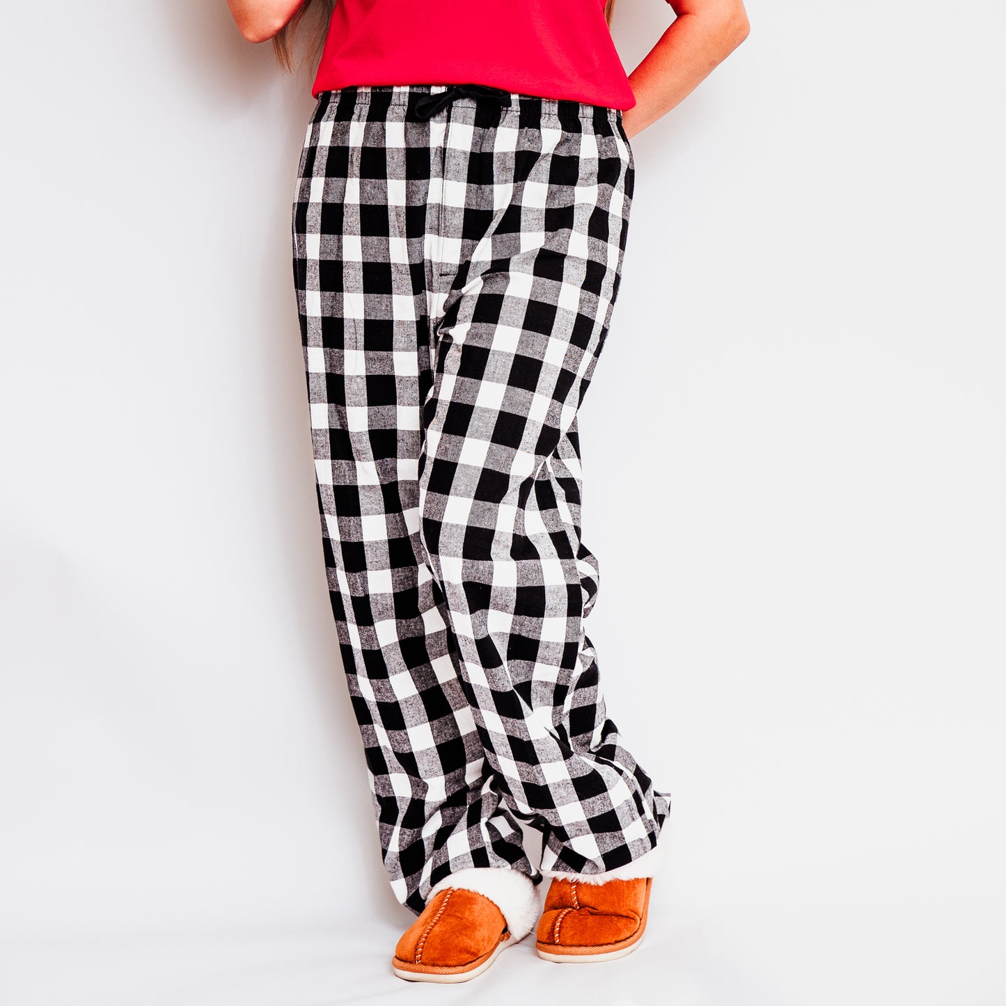 Mama Leopard Hearts | Plaid Pajama Set