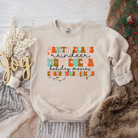 Santa Cocoa Christmas Lights | Sweatshirt