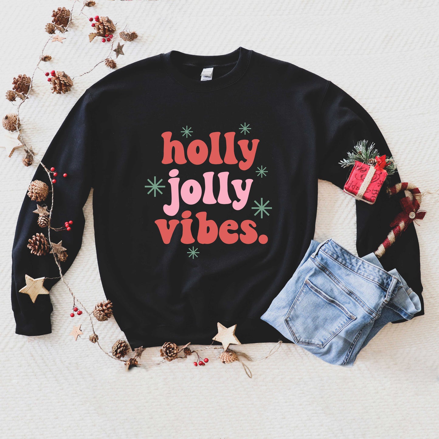 Retro Holly Jolly Vibes | Sweatshirt