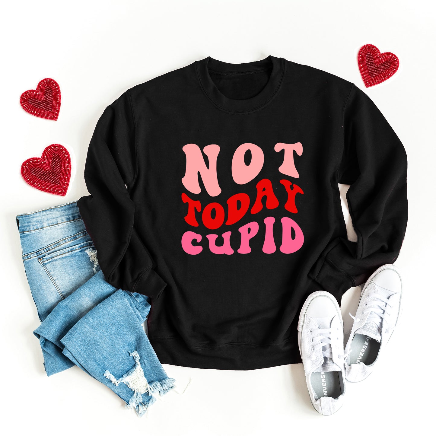 Not Today Cupid Retro | Sweatshirt