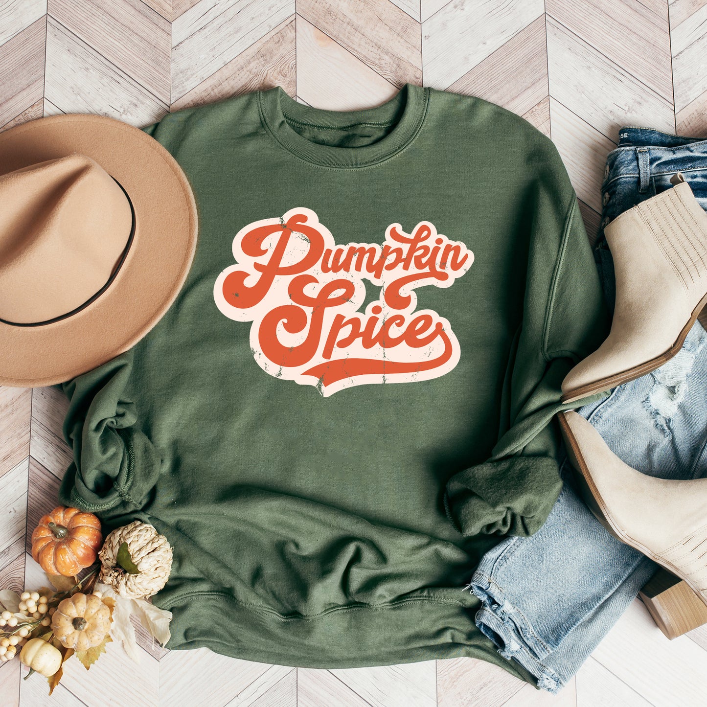 Retro Pumpkin Spice Words | Sweatshirt