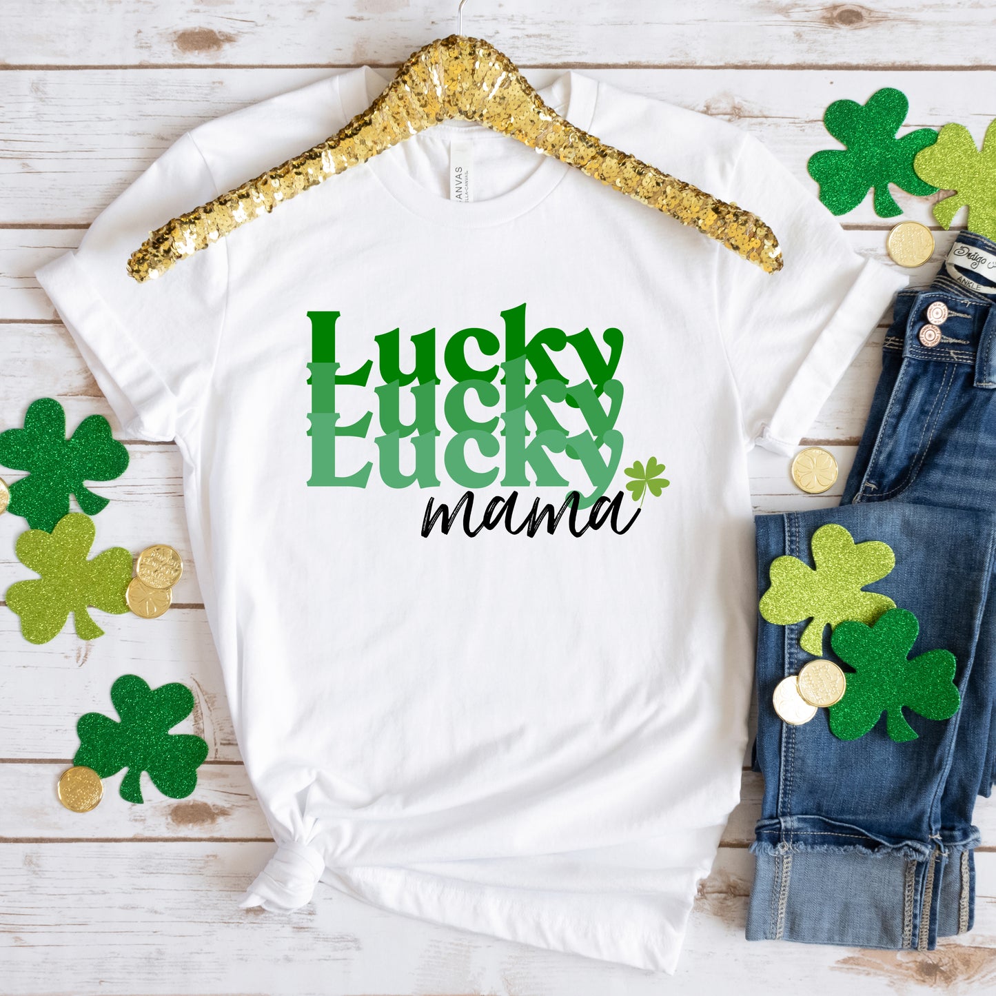 Lucky Mama Stacked | Short Sleeve Graphic Tee