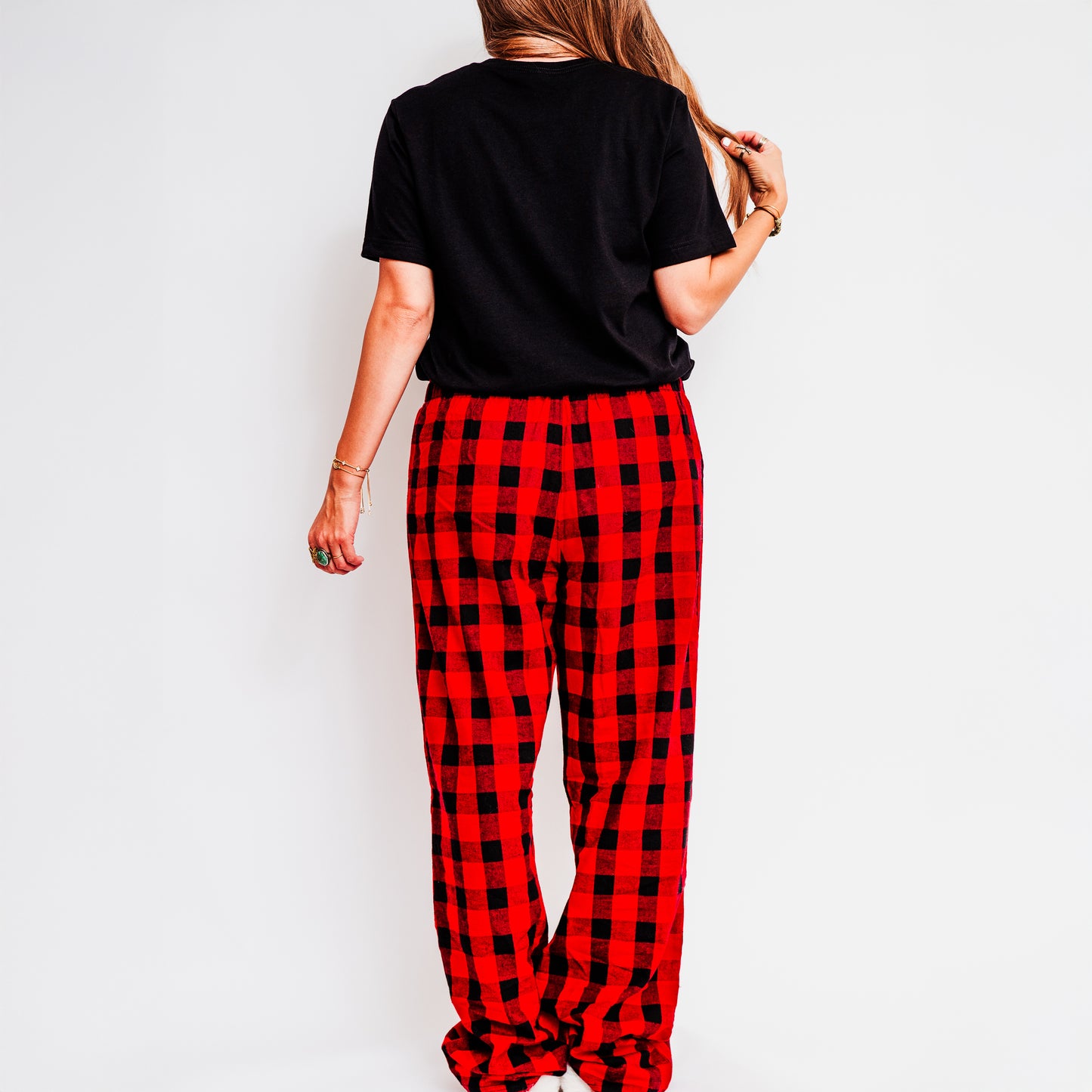 Peace Love Cupid Balloon Letters | Plaid Pajama Set