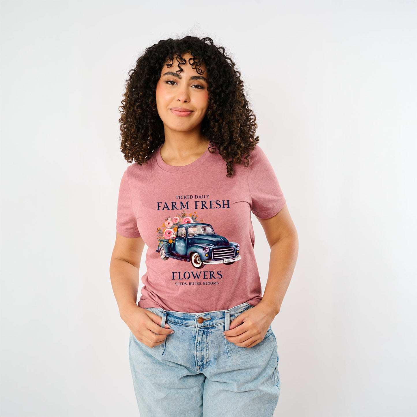 Farm Fresh Flowers Truck | Short Sleeve Crew Neck