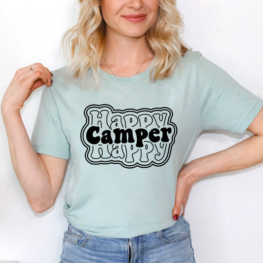 Happy Camper Stacked | Short Sleeve Graphic Tee