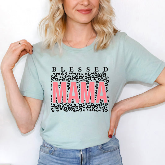 Blessed Mama Leopard | Short Sleeve Graphic Tee