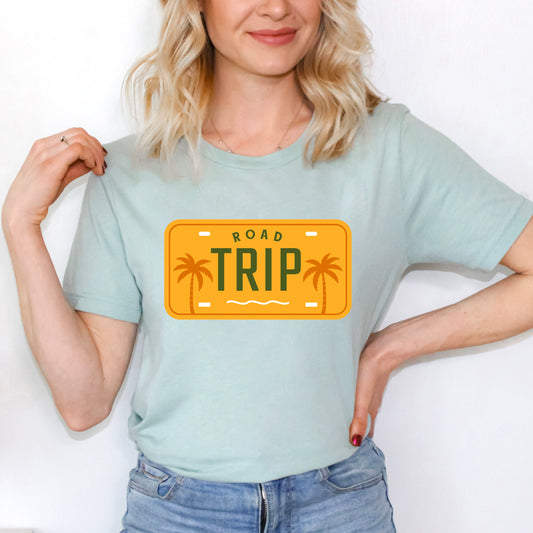 Road Trip License Plate | Short Sleeve Graphic Tee