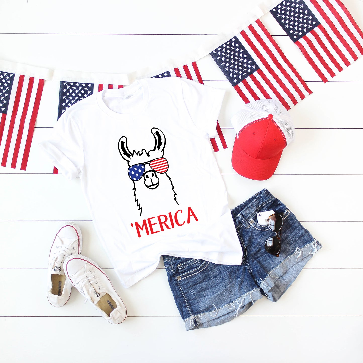 Llama 'Merica | Short Sleeve Graphic Tee