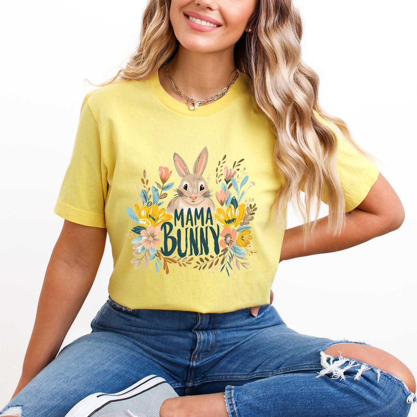 Mama Bunny Floral | Short Sleeve Graphic Tee