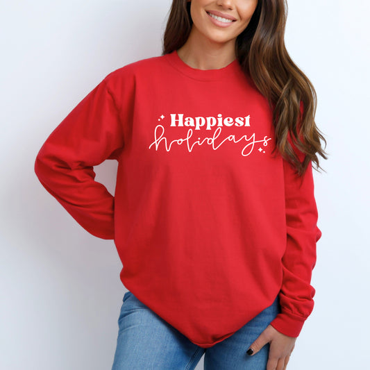 Happiest Holidays | Garment Dyed Long Sleeve