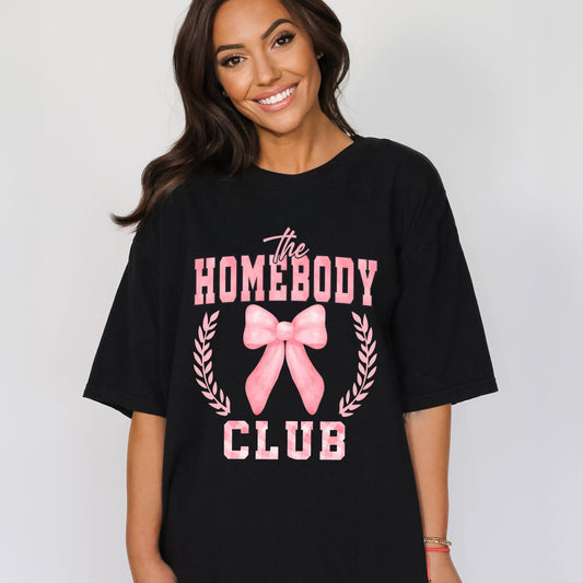 Coquette Pink Homebody Club | Garment Dyed Tee