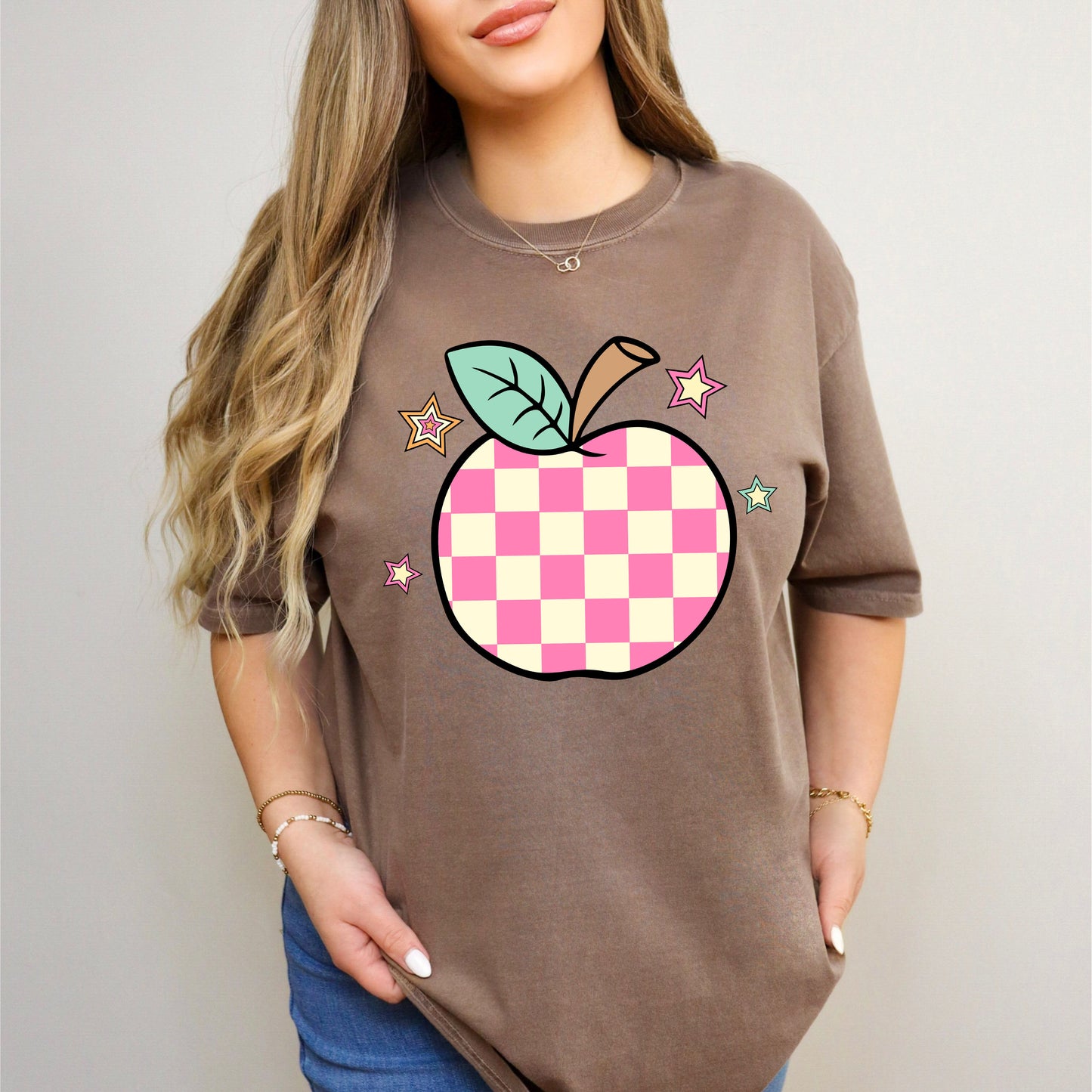 Checkered Apple Stars | Garment Dyed Tee