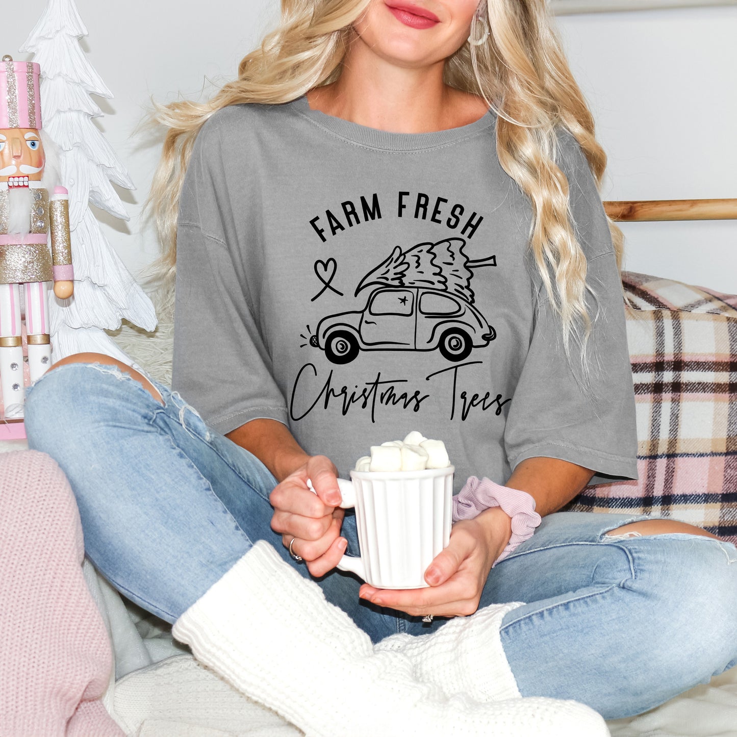 Farm Fresh Christmas Trees Car | Garment Dyed Tee