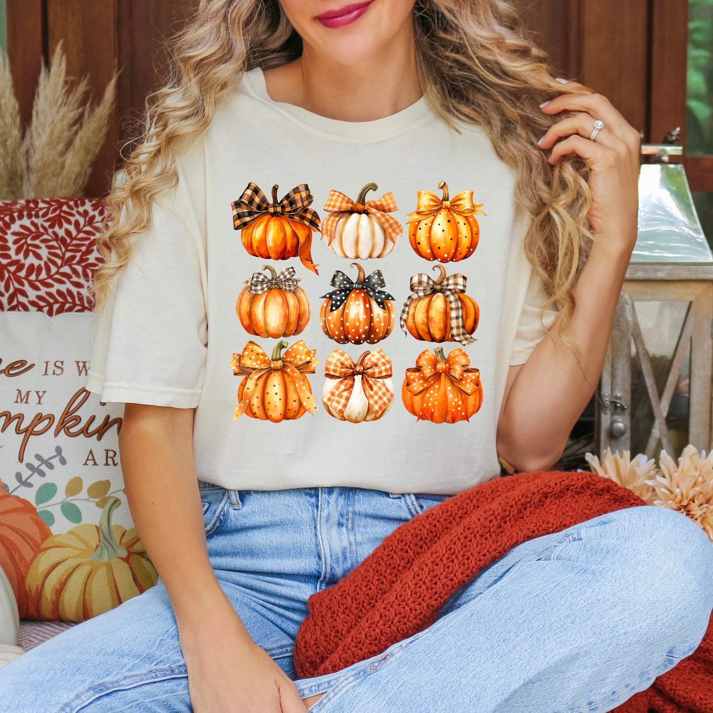 Coquette Fall Pumpkin Chart | Garment Dyed Tee