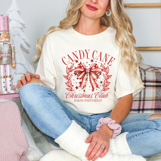 Coquette Candy Cane | Garment Dyed Tee