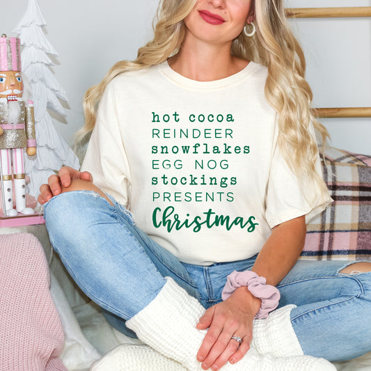 Christmas Words | Garment Dyed Tee