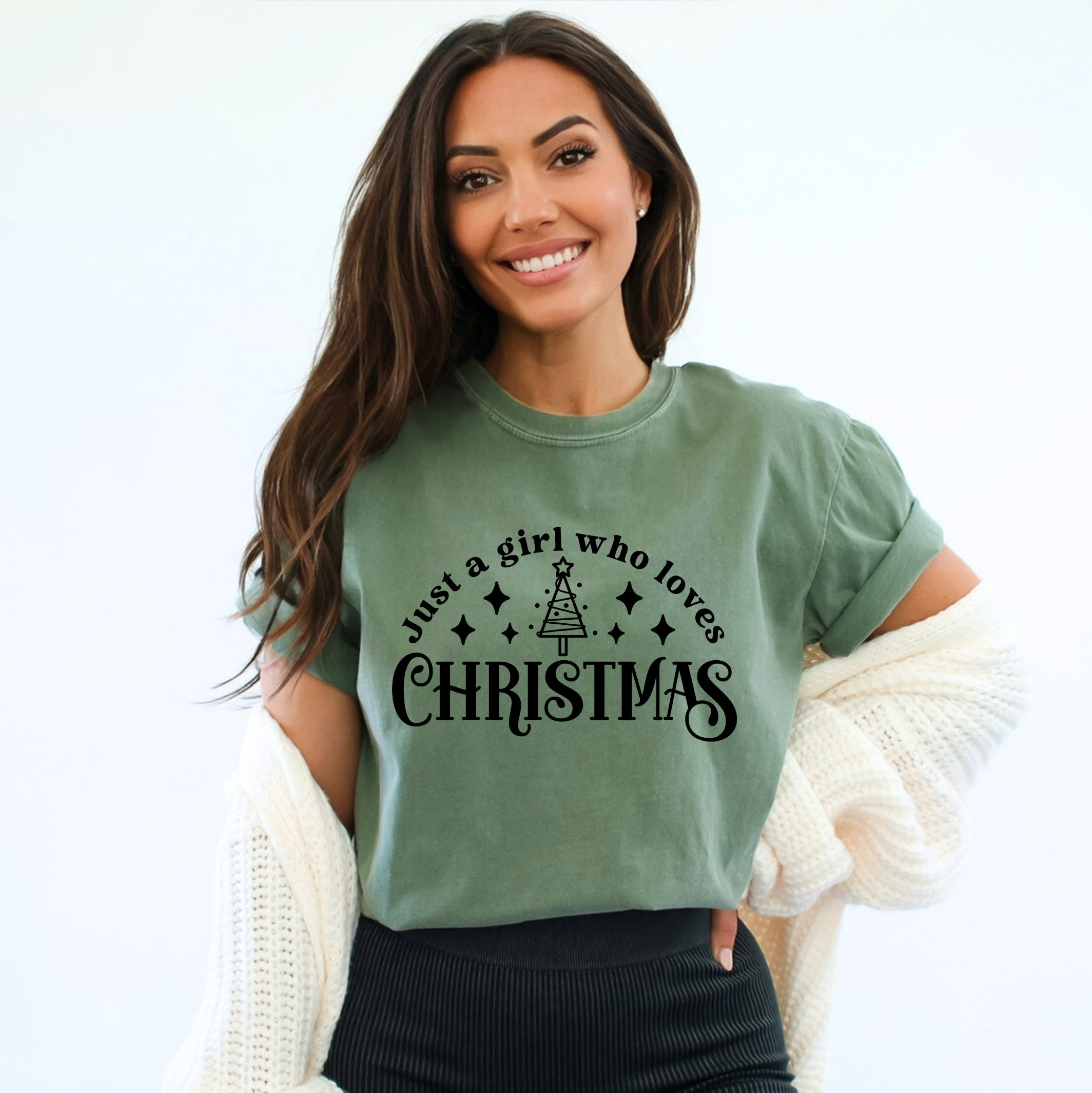 Just A Girl Who Loves Christmas | Garment Dyed Tee – Simply Sage Market