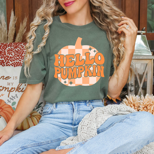 Hello Pumpkin Sparkles | Garment Dyed Tee