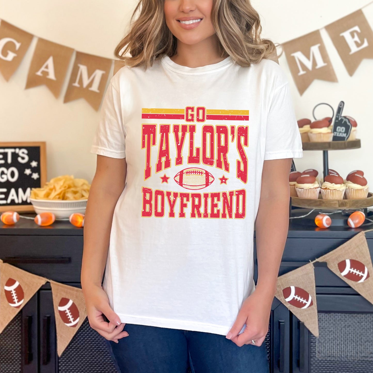 Go Taylor's Boyfriend Football | Garment Dyed Tee