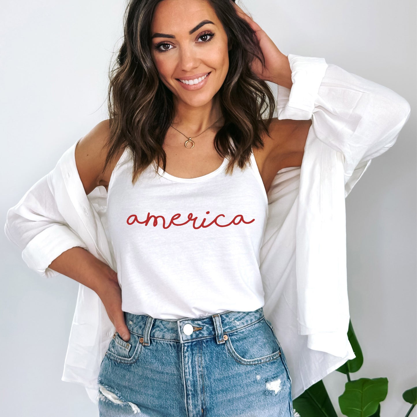 America - Cursive | Racerback Tank