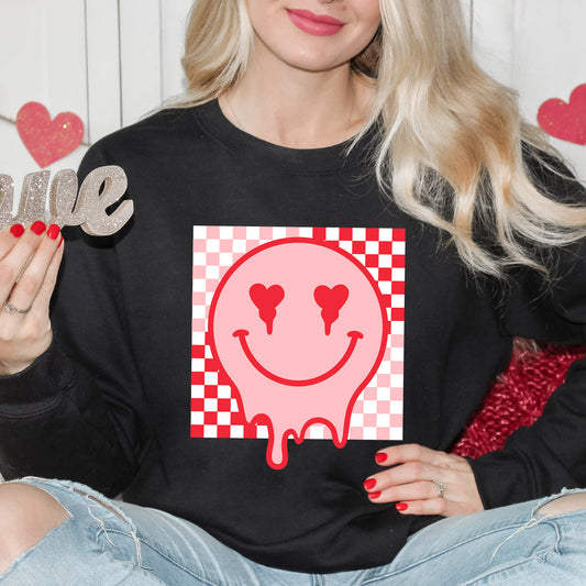 Valentine Smiley Checkered | Sweatshirt