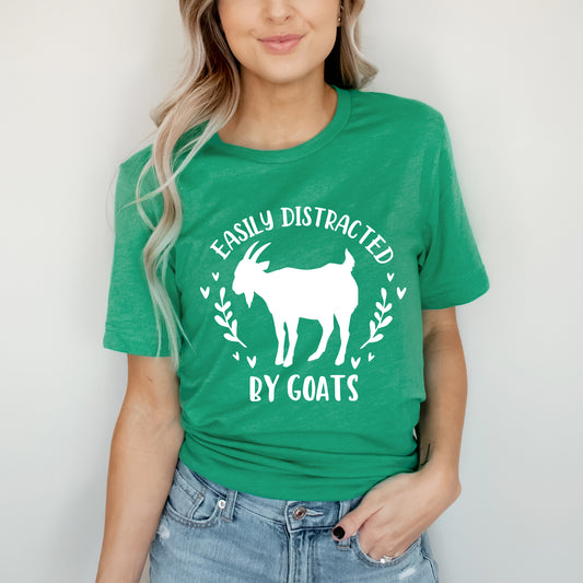 Easily Distracted By Goats | Short Sleeve Graphic Tee