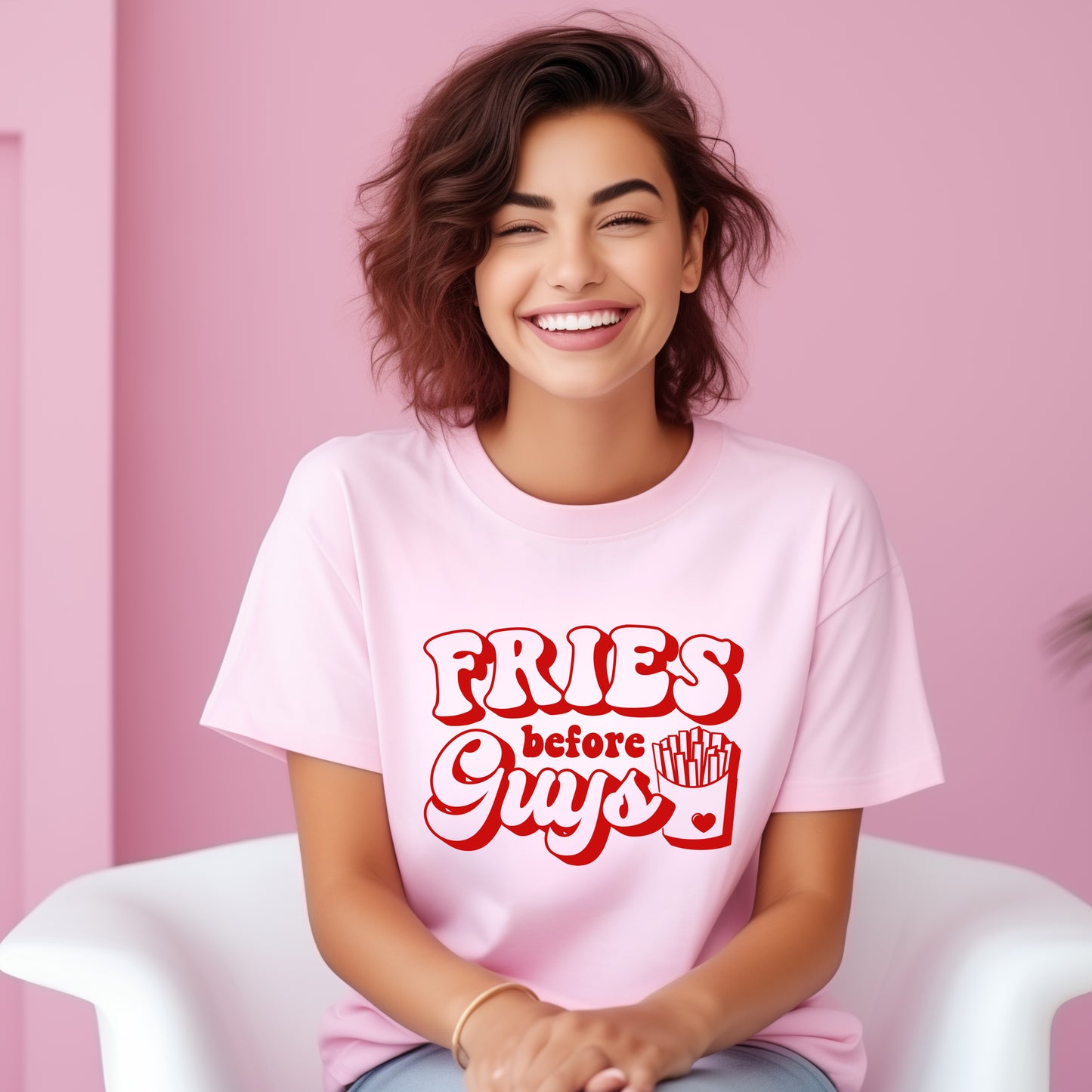 Fries Before Guys Bold | Short Sleeve Graphic Tee