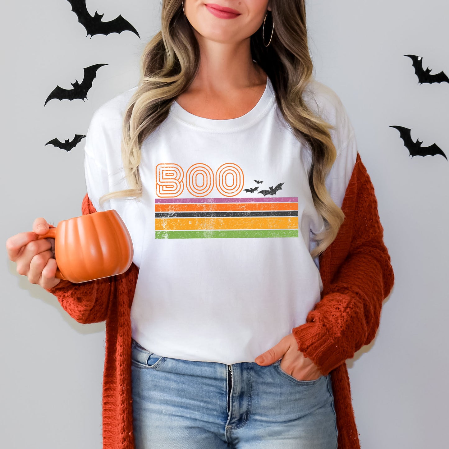 Retro Boo Stripes | Short Sleeve Graphic Tee