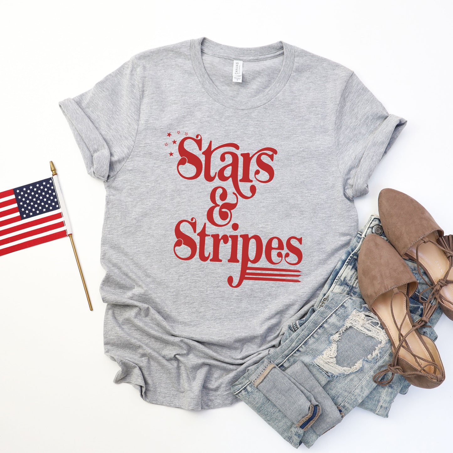 Stars and Stripes Retro | Short Sleeve Graphic Tee