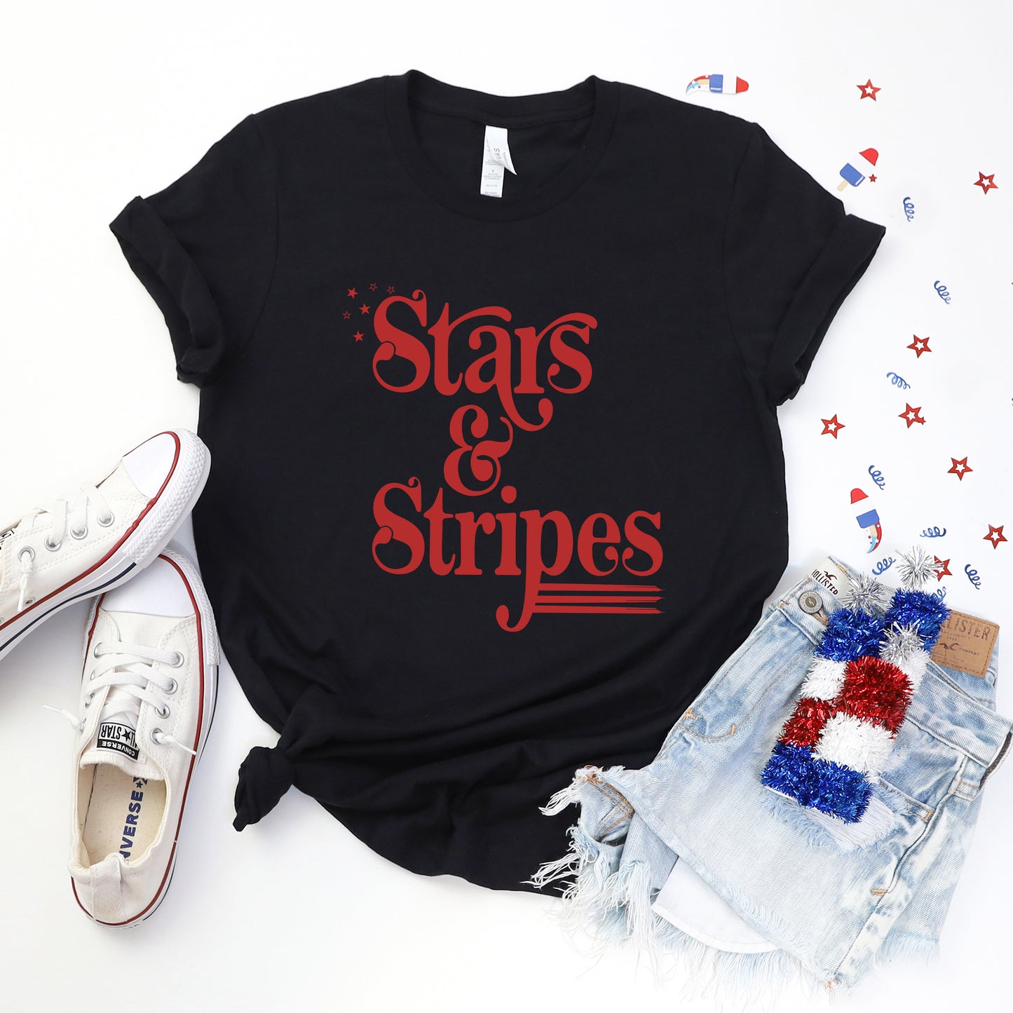 Stars and Stripes Retro | Short Sleeve Graphic Tee