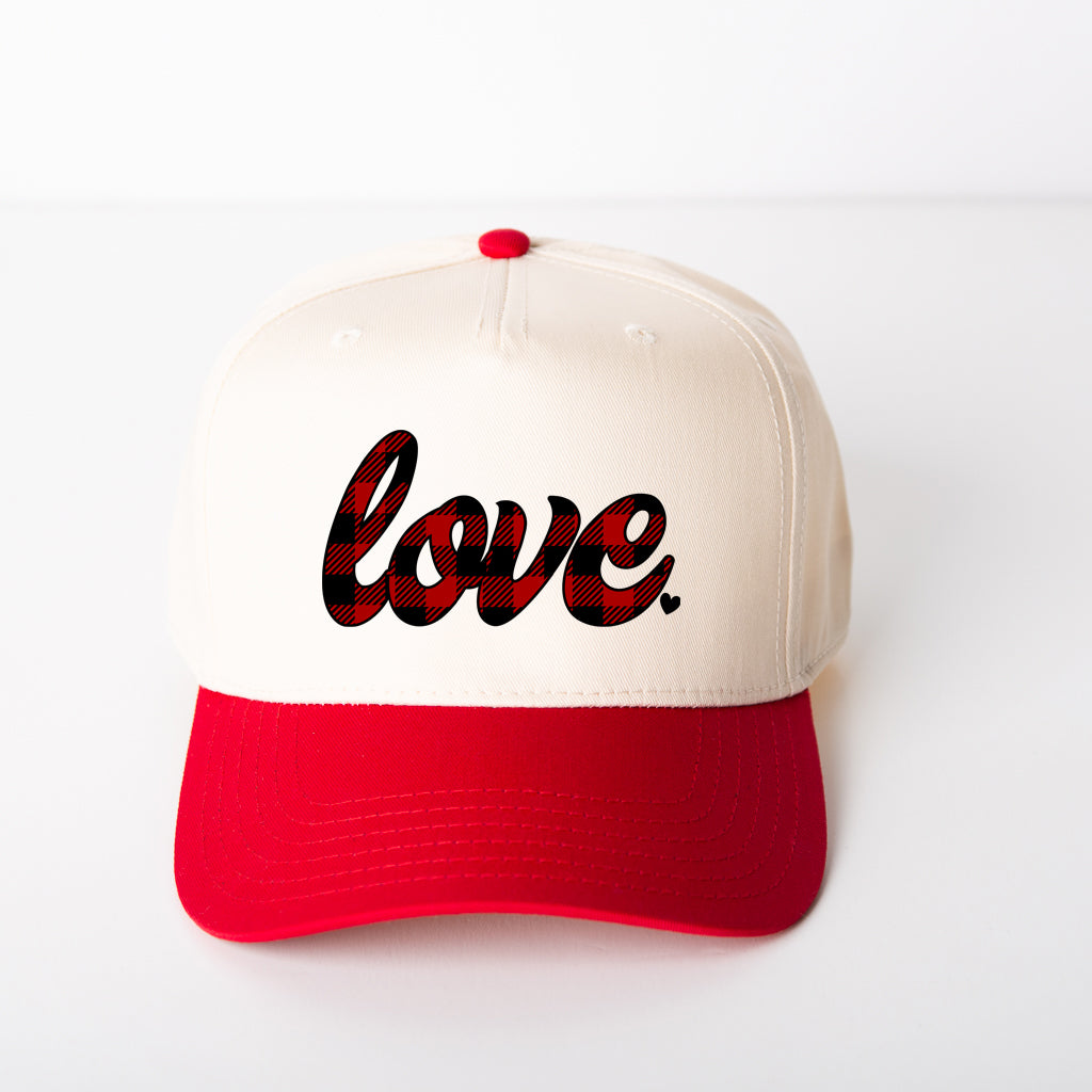 Buffalo Plaid Love | Canvas Trucker Hat