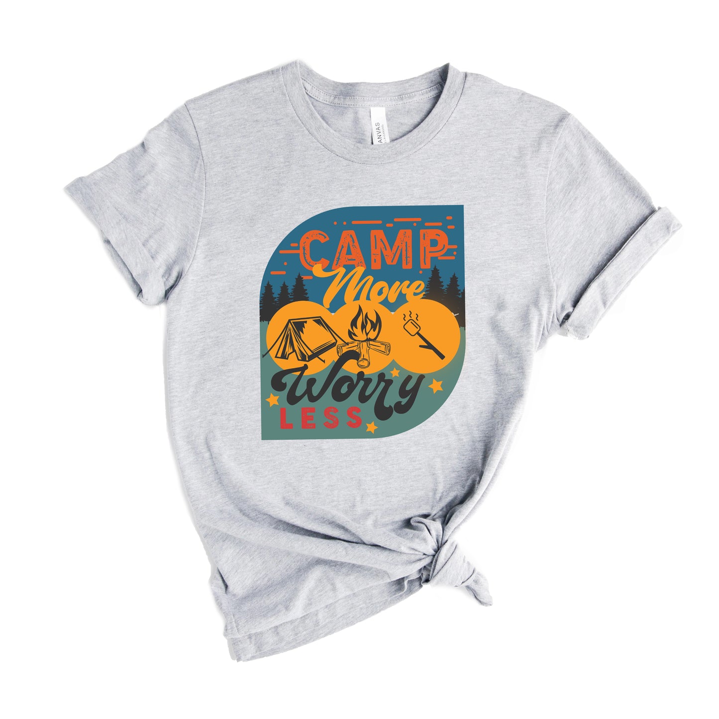 Camp More Worry Less Badge | Short Sleeve Graphic Tee