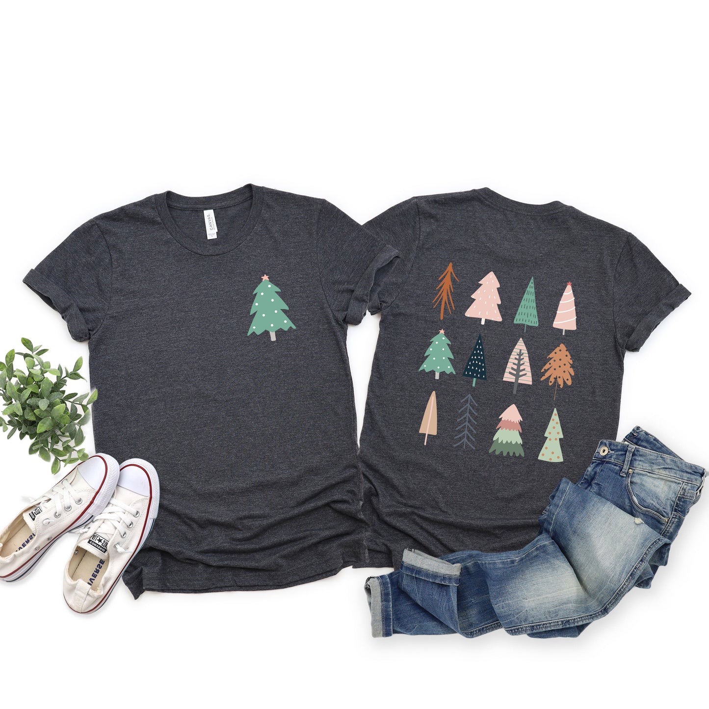 Christmas Tree Chart | Front & Back Short Sleeve Graphic Tee